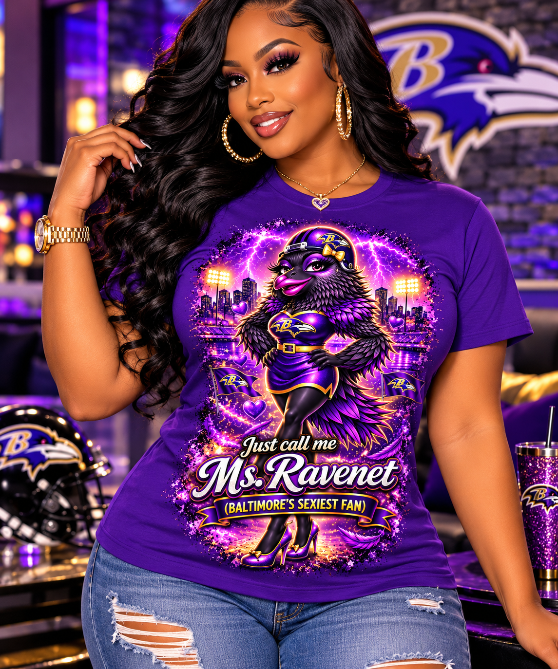Just call me Ms. Ravenet Tshirt (Fitted purple)