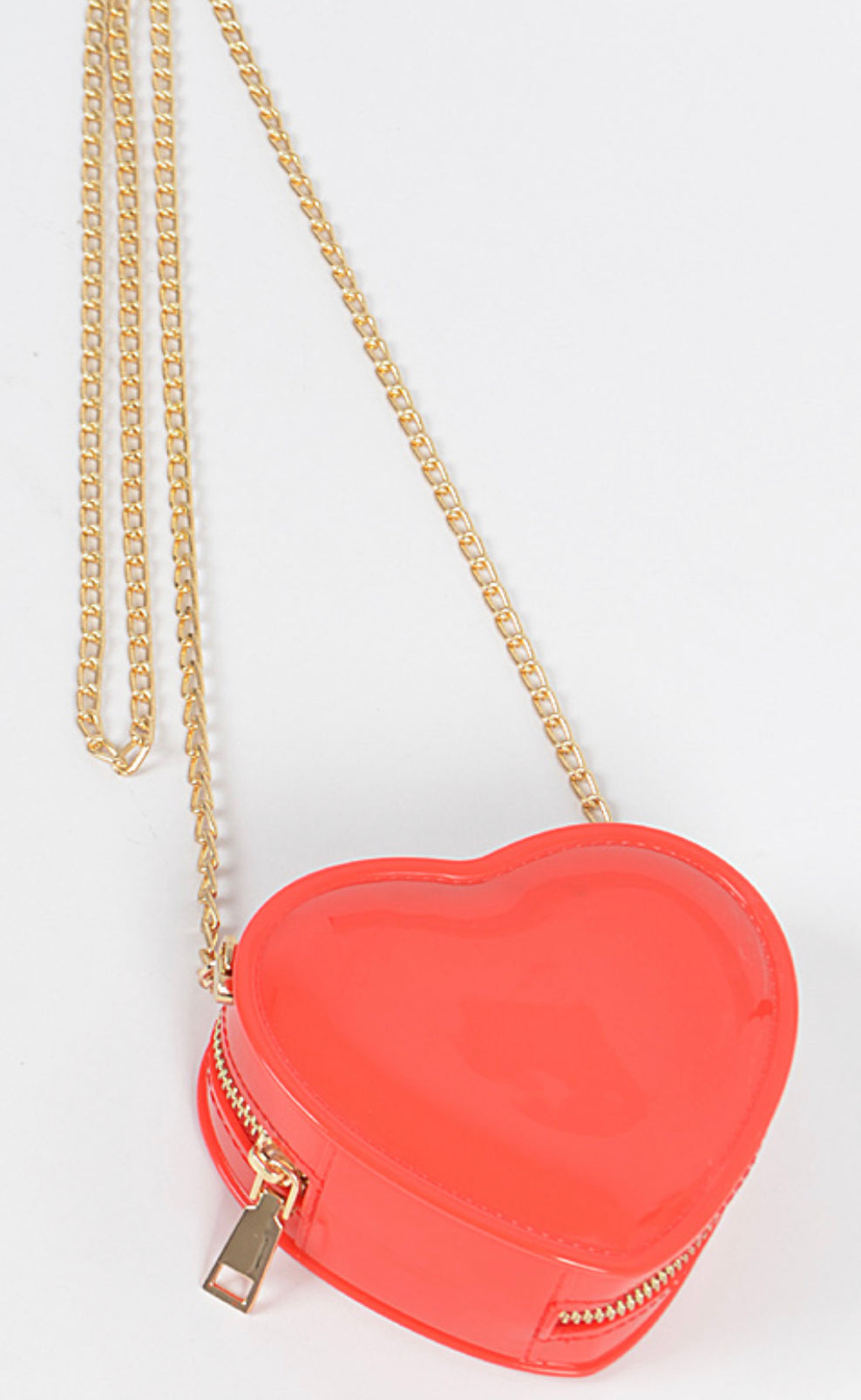 Red Heart Shape Shiny Purse