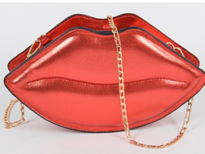 Red Metallic Lip Purse