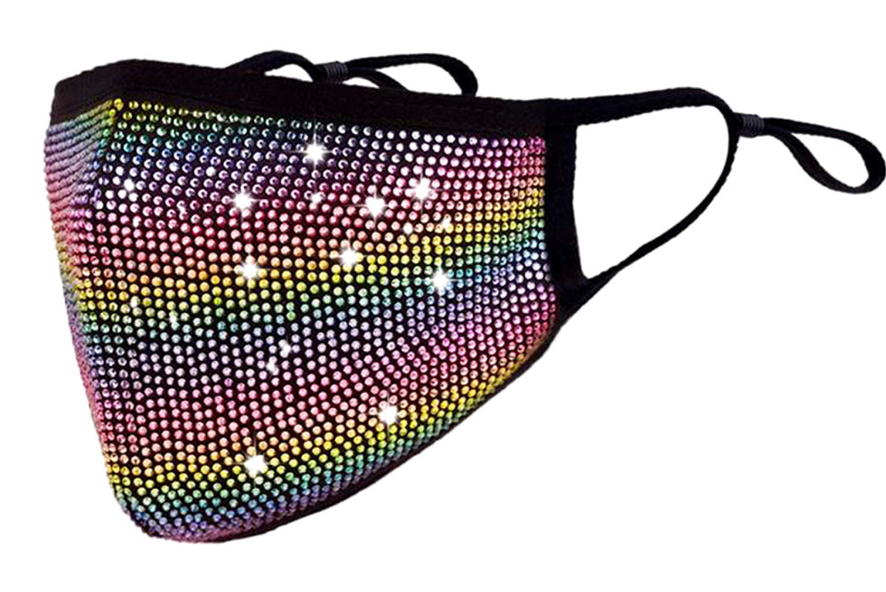 Multi Colored Rhinestoned Mask