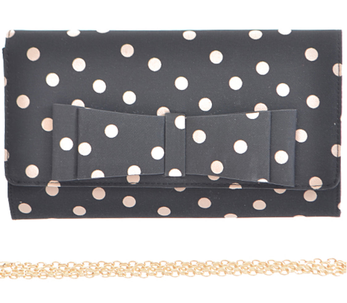 Polka Dot Black & Tan Purse