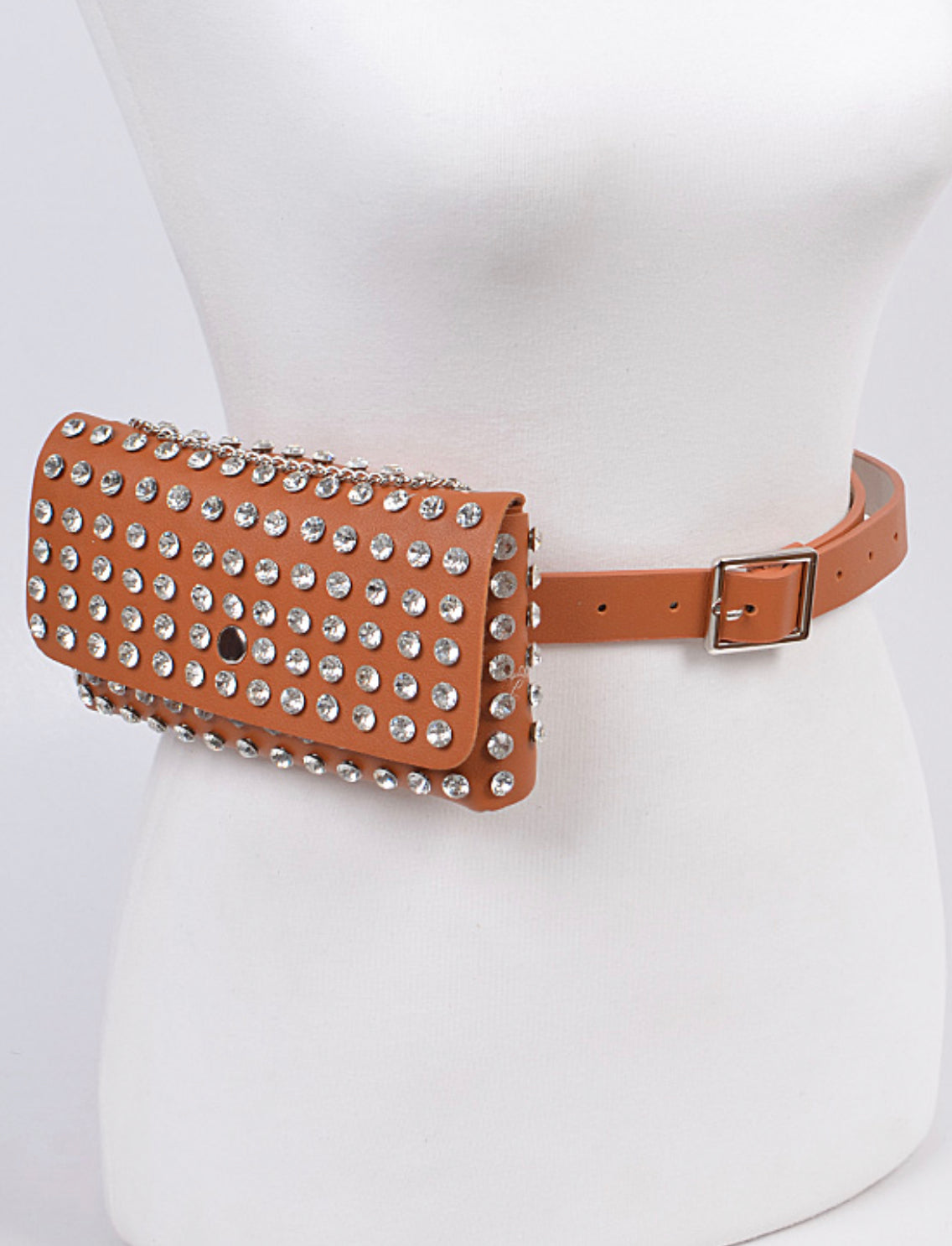 Tan Rhinestones Fanny Pack
