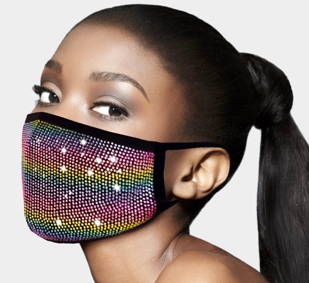 Multi Colored Rhinestoned Mask