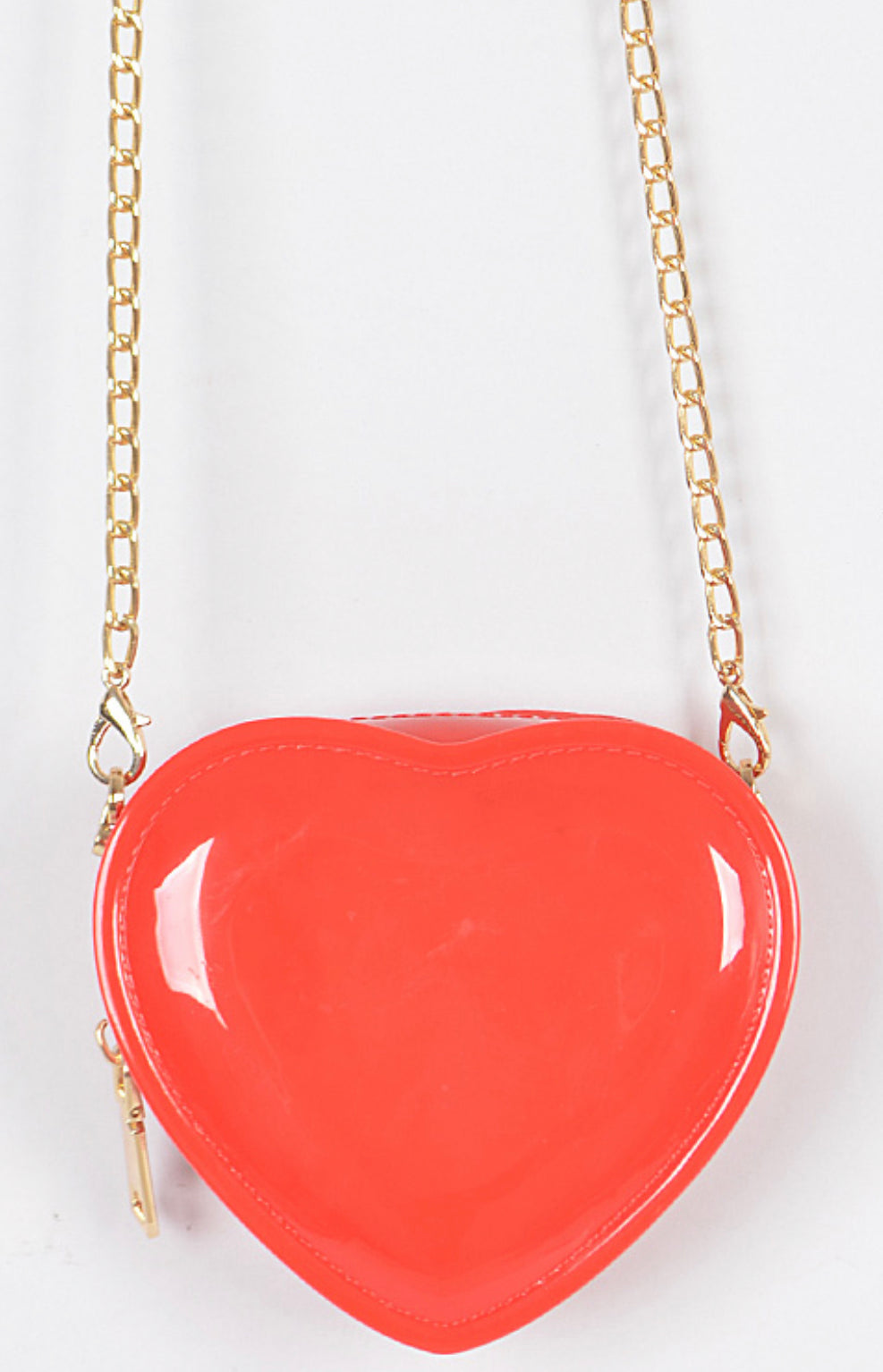 Red Heart Shape Shiny Purse