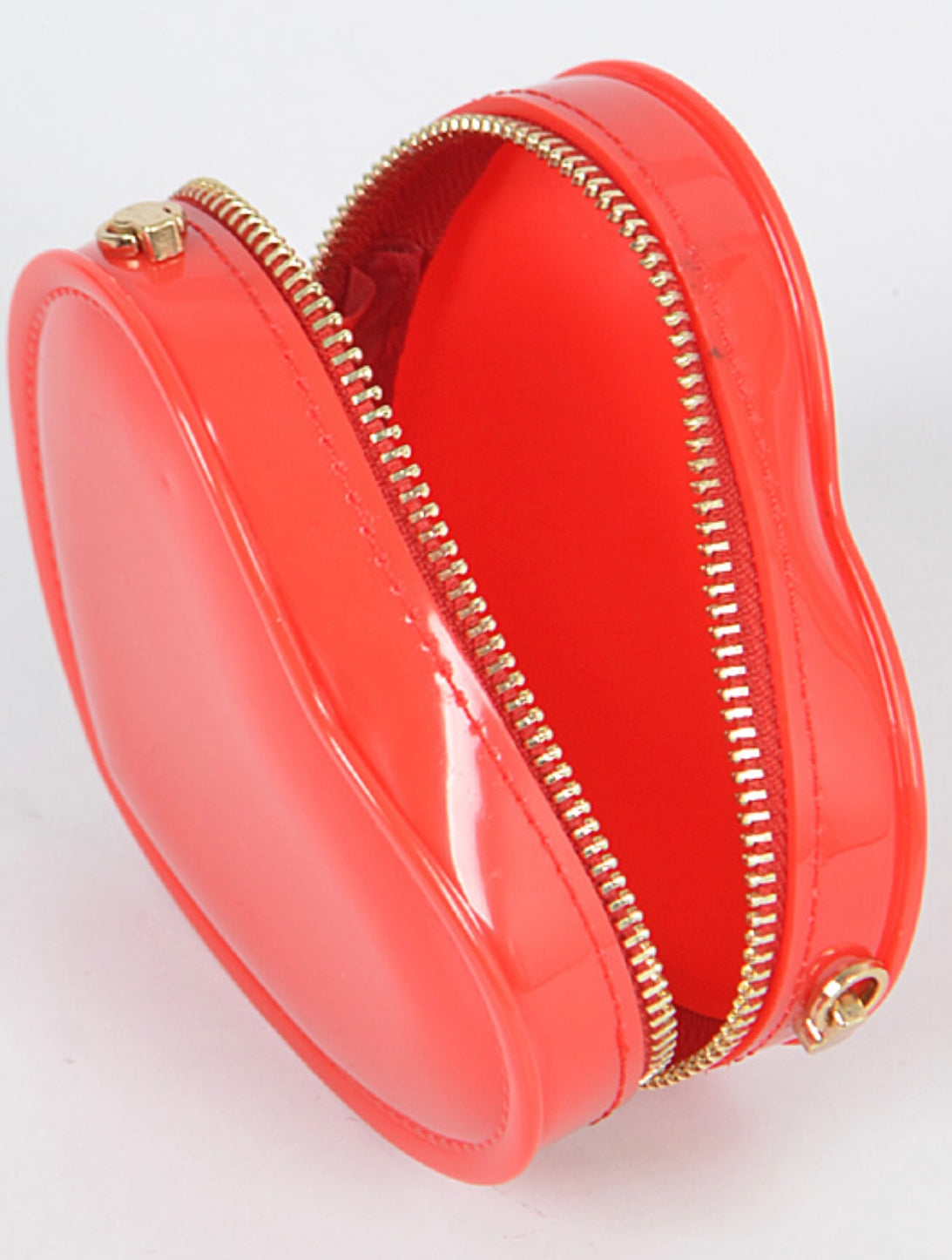 Red Heart Shape Shiny Purse