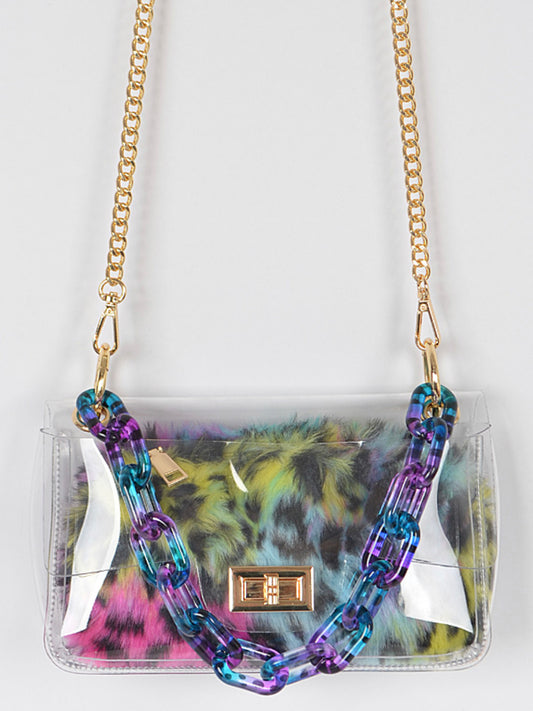 Multicolored 2 Pc Chettah Bag