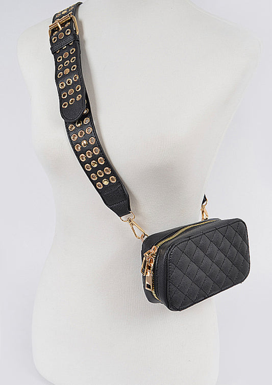 Black/ Gold Over The Shoulder Bag