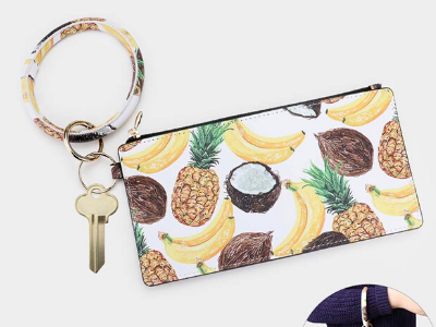 Tropical Fruits Pattern Key Chain / Bracelet / Pouch Bag