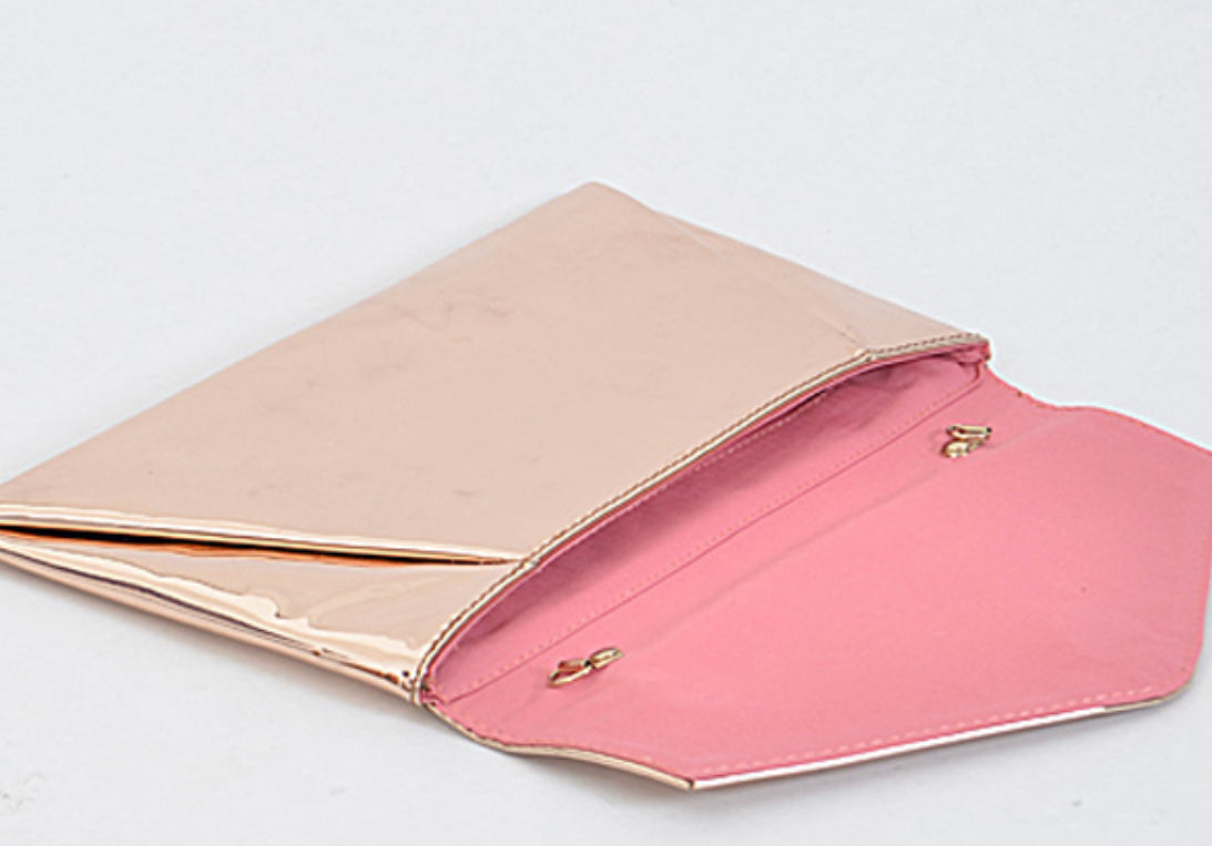 Rose Gold Purse With Chain