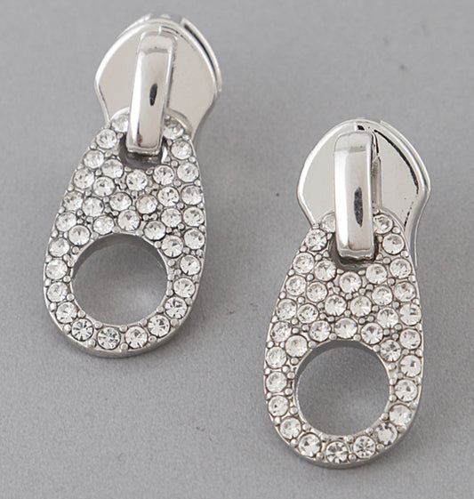 Silver Rhinestone Earrings