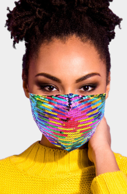 Multi Colored Sequin Mask