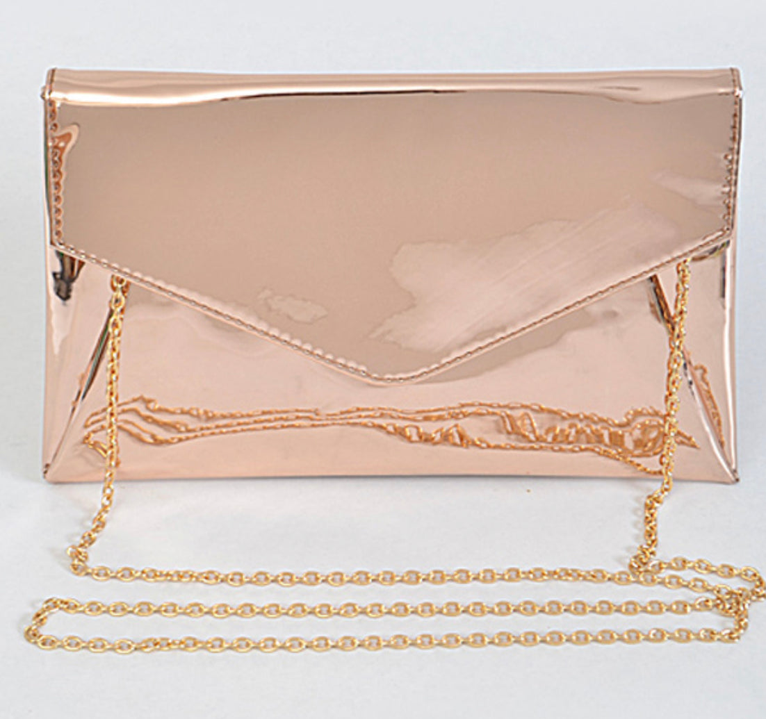 Rose Gold Purse With Chain
