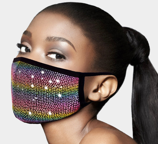 Multi Colored Rhinestoned Mask