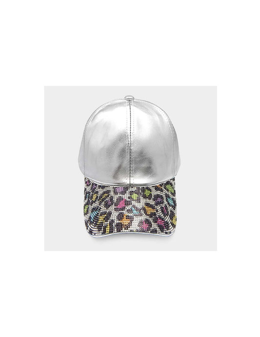 Colorful Leopard Rhinestone Baseball Cap